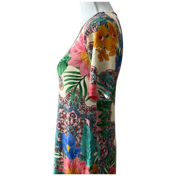 Johnny Was Victoria Swing Knee Length Floral Dress Size XS - Picture 6 of 11